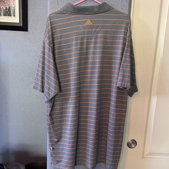 adidas Polo Shirt with Gray and Orange Stripes - Picture 5 of 5